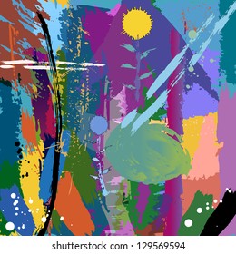 abstract background illustration, with paint strokes and splashes