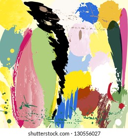 abstract background illustration, paint strokes and splashes