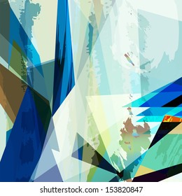 abstract background, illustration with paint strokes, splashes and geometric lines