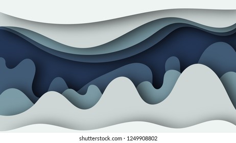 Abstract background illustration paper cut style.
