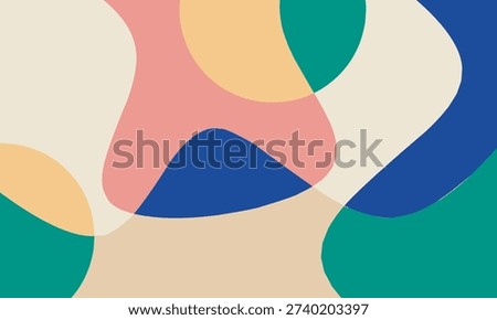 Abstract Background Illustration with Pastel Colored Organic Shapes
