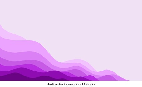 Ilustración de fondo abstracta de las olas púrpura. Perfecto para fondos de pantalla, carteles, carteles, marcos de fotos, portadas de libros, invitaciones