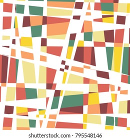 Abstract background illustration with rectangles. Colorful texture, white, red, orange and green colors. Vector illustration. 