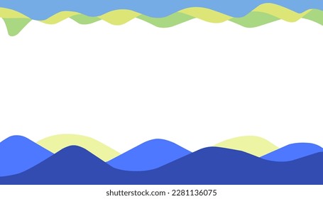 Abstract background illustration of sea blue and yellow waves. Perfect for website wallpapers, posters, banners, photo frames, book covers, invitation covers