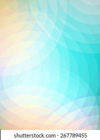 An abstract background illustration of soft overlapping circles of turquoise blue, peach, and pink. Vector EPS 10.