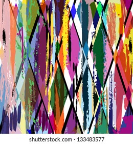 abstract background illustration, with strokes, splashes and geometric lines