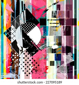 abstract background illustration, with strokes, splashes, stripes and circles