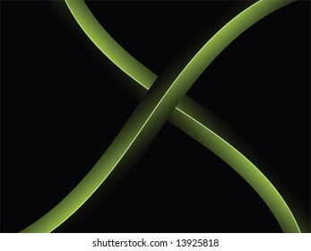 Abstract background illustration of two green metal bars crossed as an X