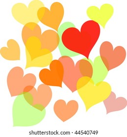 Abstract background illustration of various heart shapes