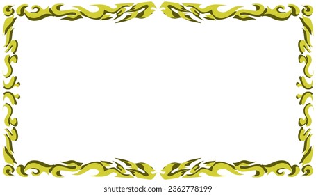 Ilustración de fondo abstracta con marco amarillo. Perfecto para el fondo de la revista, afiche, sitio web, portada del libro