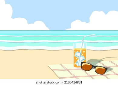 ilustrador de fondo abstracto de la playa de arena marina