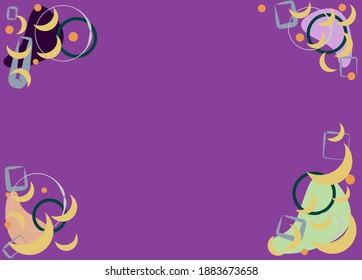 Abstract background Ilustration of Moon and sun isolated purple background. Abstract shape and pattern background. Vector Ilustration.