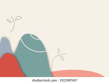 Abstract background image with circular leaf shape.