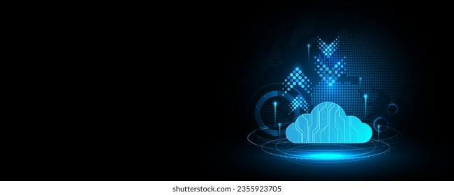 Abstract background image, cloud storage concept, data transfer, high tech communication network