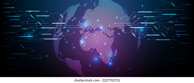 Abstract background image, communication network concept of global technology, hi-tech