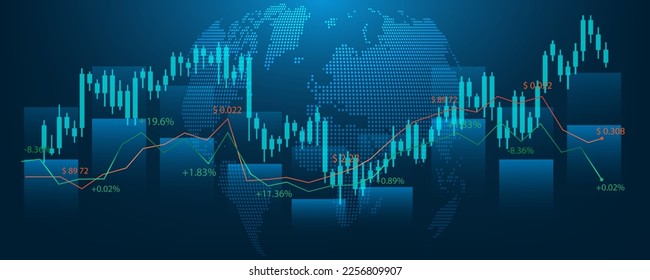 Abstract background image concept graph financial market and investment world