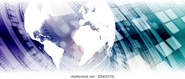 concepto de imagen de fondo abstracto mundo y tecnología de ciencia ficción de comunicación