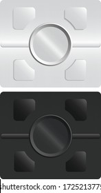 Abstract background with the image of the control panel.. Noise structure with hexagons. Modern screen vector design for mobile app