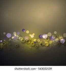 Abstract background image covered with sequins and gears with colored polygons.