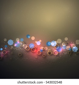 Abstract background image covered with sequins and gears with colored polygons.