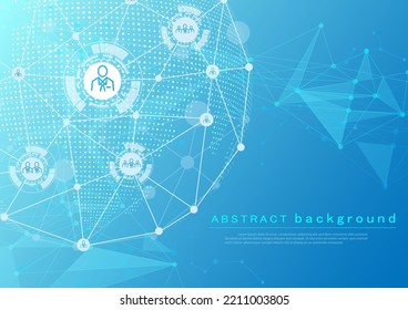 Abstract background image data network pattern and dots global network connection
