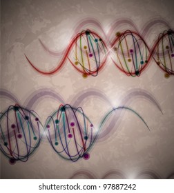 Abstract background with image of a DNA molecule. Eps 10