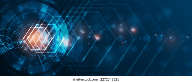 Abstract background image electric current technology hexagon hi tech concept