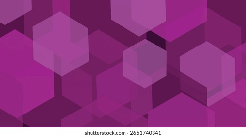 An abstract background image featuring overlapping translucent hexagons in varying shades of purple.  The hexagons create a layered, geometric pattern.