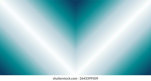 An abstract background image featuring a symmetrical, V shaped gradient. The colors transition smoothly from a dark teal at the top center to a bright white in the V shape.