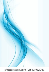 An abstract background image featuring transparent, flowing blue curved lines on a clean white backdrop. The smooth, wave-like shapes convey a sense of freedom, motion, and modern elegance.