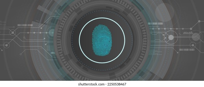 Abstract background image, fingerprint scanning concept, high technology and communication