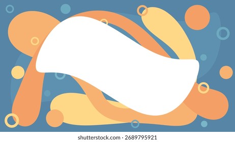 Imagem de fundo abstrata, curvas de forma livre, círculos, bolhas, recursos de design, tons frios, fundo estilo de vida.