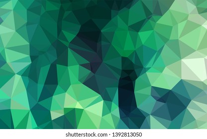 Abstract background image Geometric pattern, emerald green, dark green, black