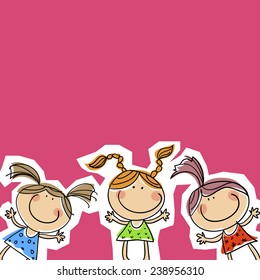 abstract background with an image of girls