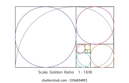 Abstract background image from Golden Ratio drawn with line art. Vector illustration.