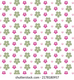 Abstract background image with green and pink flowers with white background. Most of them are used as fabric,shirt,bag,tablecloth,bed cover,baby cloth,gift wrap,dress,floor tiles,blanket,phone case.