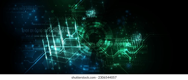 Abstract background image, high-tech technology concept and various digital data computing circuit board.