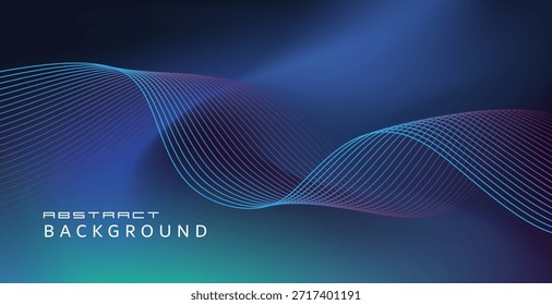 Abstract background image with line art, emphasizing the flow of waves and a deep, dimensional atmosphere.
Multiple, slender wave lines flow through the center of the image from left to right, creating a sense of movement.
Overlapping blue-purple gradient lines add depth and 3D dimension.
The blurred background is calm and doesn't interfere with the text area.