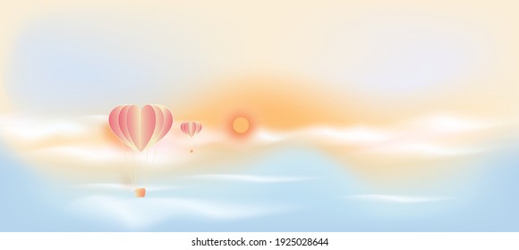 
Abstract background image morning sky clouds balloon