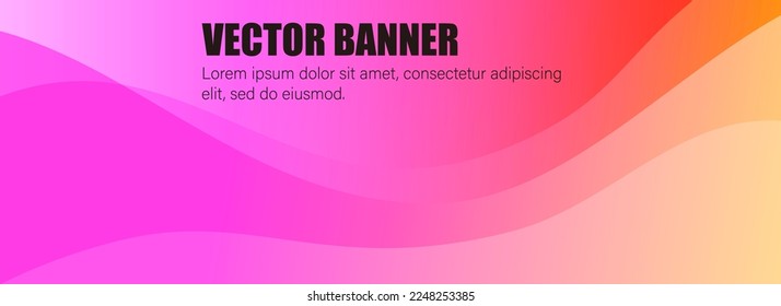 An abstract background image painted in a curvilinear gradient of bright pink and orange colors. for headers, banners.