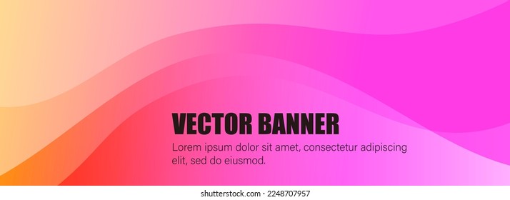 An abstract background image painted in a curvilinear gradient of bright pink and orange colors. for headers, banners.