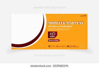 abstract background with image replacement. banner design template food promotion for restaurant, cafe, eateries and more purpose.