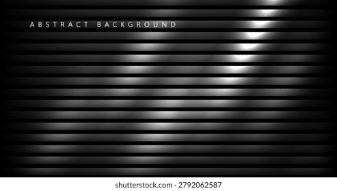 The abstract background image resembles Venetian blinds, or horizontal screens, with horizontal black stripes arranged vertically. Like light-filtering curtains, light reflects off the stripes, creating a gradient from black, dark gray, light gray, to white. Different areas have varying levels of brightness, giving the impression of moving or sparkling light.