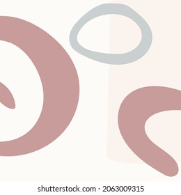 Una imagen de fondo abstracta con formas redondeadas en colores silenciados. Ilustración vectorial para impresión, postal, afiche, interior, textil.