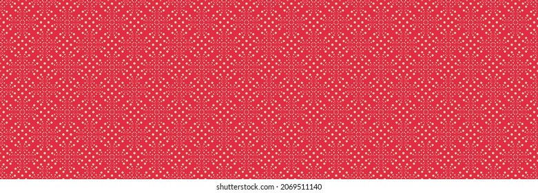 Abstract background image with small dots pattern on red backdrop for your festive design. Seamless background for wallpaper, textures. Vector illustration.