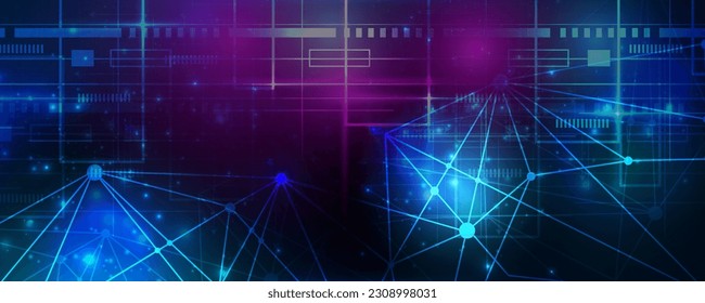 Abstract background image, technology concept, communication network and molecule