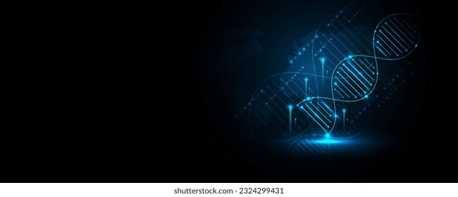 Imagen de fondo abstracta, concepto de tecnología, célula, ADN, molécula.