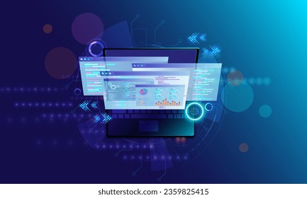 
Abstract background image, technology concept, website development, customer data analysis