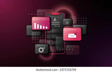 Abstract background image, technology concept, website and mobile data graph visualization