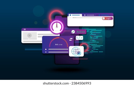 Abstract background image, technology concept, smartphone, web development, mobile network